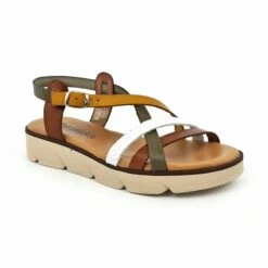Sandalias Planas Mujer Piel Plantilla Acolchada 22106 Multicuero, De Blusandal -BOUTTYE Ventas sandalias planas mujer piel plantilla acolchada 22106 multicuero de blusandal 2