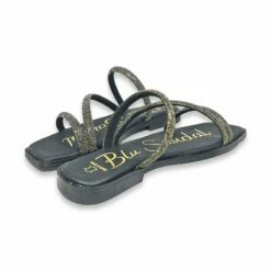 Sandalias Planas Mujer Piel Y Strass Plantilla Acolchada 1600 Negro, De Blusandal -BOUTTYE Ventas sandalias planas mujer piel y strass plantilla acolchada 1600 negro de blusandal 3