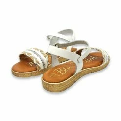 Sandalias Planas Mujer Piel Y Textil Hebilla Y Plantilla Acolchada 1610 Blanco, De Blusandal -BOUTTYE Ventas sandalias planas mujer piel y textil hebilla y plantilla acolchada 1610 blanco de blusandal 3