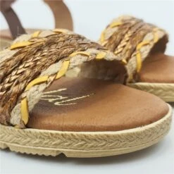 Sandalias Planas Mujer Piel Y Textil Hebilla Y Plantilla Acolchada 1610 Cuero, De Blusandal -BOUTTYE Ventas sandalias planas mujer piel y textil hebilla y plantilla acolchada 1610 cuero de blusandal 1