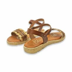 Sandalias Planas Mujer Piel Y Textil Hebilla Y Plantilla Acolchada 1610 Cuero, De Blusandal -BOUTTYE Ventas sandalias planas mujer piel y textil hebilla y plantilla acolchada 1610 cuero de blusandal 3