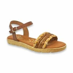 Sandalias Planas Mujer Piel Y Textil Hebilla Y Plantilla Acolchada 1610 Cuero, De Blusandal -BOUTTYE Ventas sandalias planas mujer piel y textil hebilla y plantilla acolchada 1610 cuero de blusandal 4