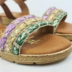 Sandalias Planas Mujer Piel Y Textil Hebilla Y Plantilla Acolchada 1610 Multicolor, De Blusandal -BOUTTYE Ventas sandalias planas mujer piel y textil hebilla y plantilla acolchada 1610 multicolor de blusandal 1