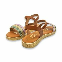 Sandalias Planas Mujer Piel Y Textil Hebilla Y Plantilla Acolchada 1610 Multicolor, De Blusandal -BOUTTYE Ventas sandalias planas mujer piel y textil hebilla y plantilla acolchada 1610 multicolor de blusandal 3