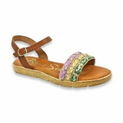 Sandalias Planas Mujer Piel Y Textil Hebilla Y Plantilla Acolchada 1610 Multicolor, De Blusandal -BOUTTYE Ventas sandalias planas mujer piel y textil hebilla y plantilla acolchada 1610 multicolor de blusandal 4