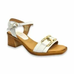 Sandalias Tacón Bajo Mujer Piel Plantilla Acolchada 2163 Blanco, De Blusandal -BOUTTYE Ventas sandalias tacon bajo mujer piel plantilla acolchada 2163 blanco de blusandal 2