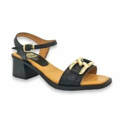 Sandalias Tacón Bajo Mujer Piel Plantilla Acolchada 2163 Negro, De Blusandal -BOUTTYE Ventas sandalias tacon bajo mujer piel plantilla acolchada 2163 negro de blusandal 3