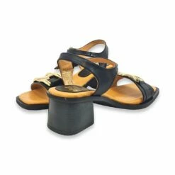 Sandalias Tacón Bajo Mujer Piel Plantilla Acolchada 2163 Negro, De Blusandal -BOUTTYE Ventas sandalias tacon bajo mujer piel plantilla acolchada 2163 negro de blusandal 4
