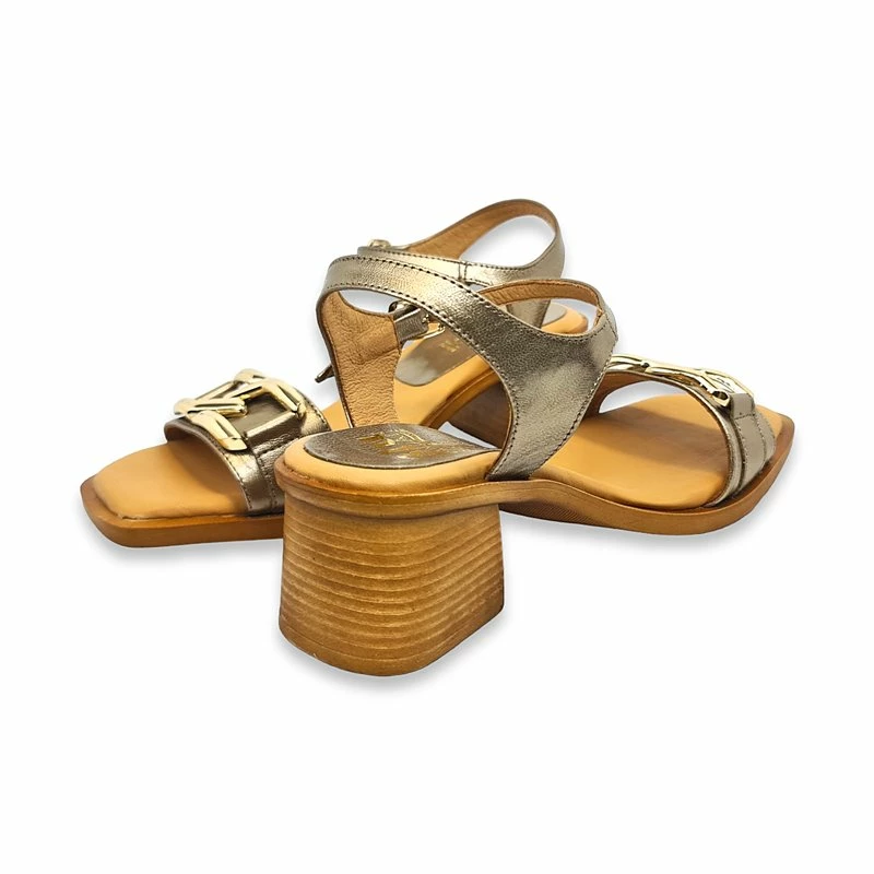 Sandalias Tacón Bajo Mujer Piel Plantilla Acolchada 2163 Platino, De Blusandal 7 Sandalias Tacón Bajo Mujer Piel Plantilla Acolchada 2163 Platino, De Blusandal - Imagen 5