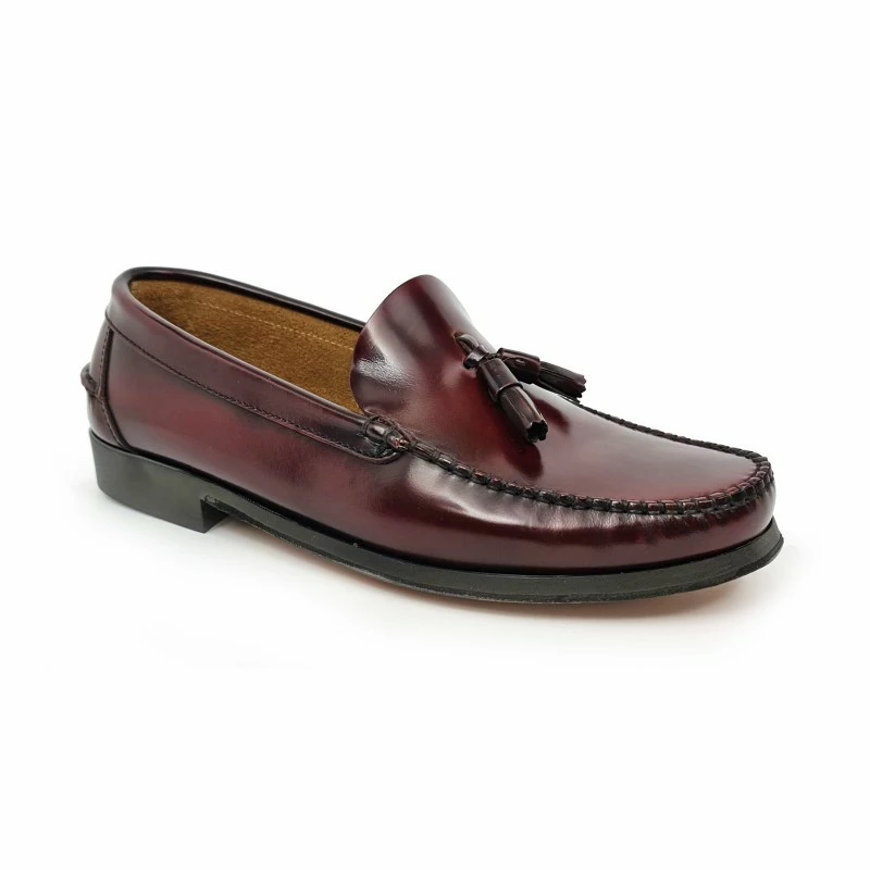 Zapatos Castellanos Hombre Piel Florentic Borlas Suela Cuero 702 Burdeos, De Manuel Medrano 5 Zapatos Castellanos Hombre Piel Florentic Borlas Suela Cuero 702 Burdeos, De Manuel Medrano - Imagen 3