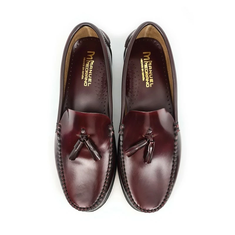 Zapatos Castellanos Hombre Piel Florentic Borlas Suela Cuero 702 Burdeos, De Manuel Medrano 9 Zapatos Castellanos Hombre Piel Florentic Borlas Suela Cuero 702 Burdeos, De Manuel Medrano - Imagen 7