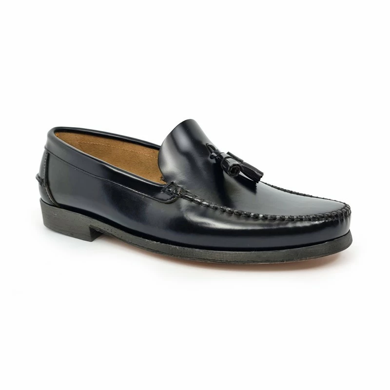 Zapatos Castellanos Hombre Piel Florentic Borlas Suela Cuero 702 Negro, De Manuel Medrano 5 Zapatos Castellanos Hombre Piel Florentic Borlas Suela Cuero 702 Negro, De Manuel Medrano - Imagen 3