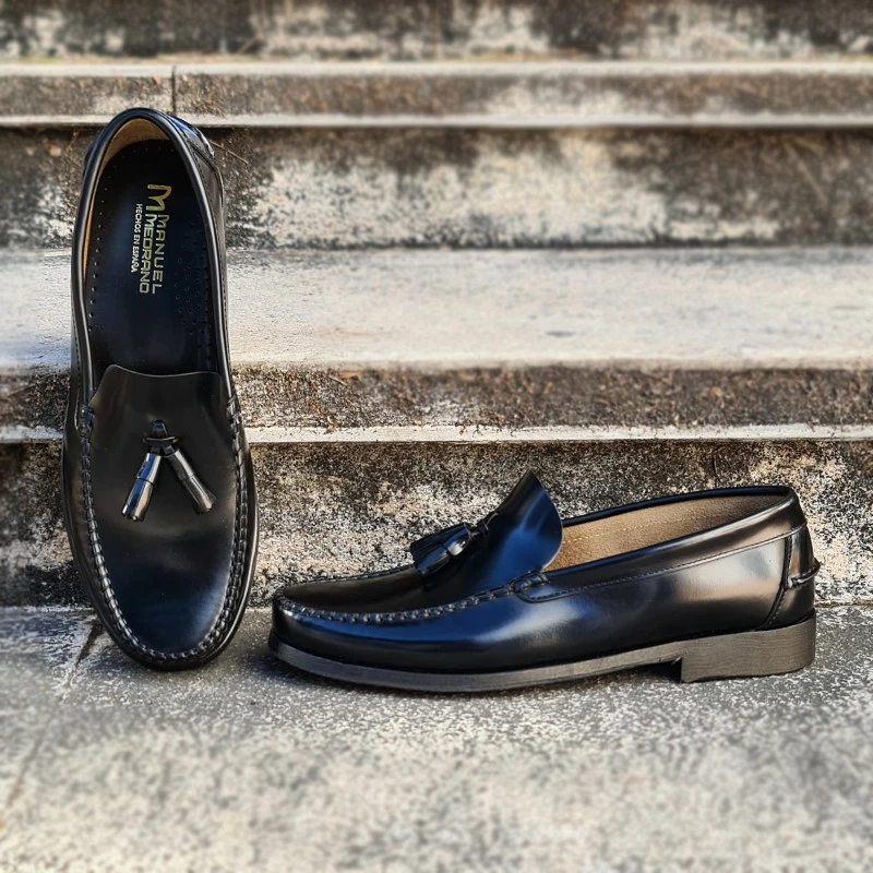 Zapatos Castellanos Hombre Piel Florentic Borlas Suela Cuero 702 Negro, De Manuel Medrano 6 Zapatos Castellanos Hombre Piel Florentic Borlas Suela Cuero 702 Negro, De Manuel Medrano - Imagen 4