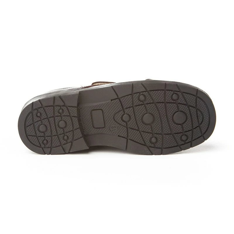 Zapatos Colegiales Niño Piel Puntera Reforzada Velcro 452 Chocolate, De Angelitos 6 Zapatos Colegiales Niño Piel Puntera Reforzada Velcro 452 Chocolate, De Angelitos - Imagen 4