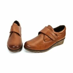 Zapatos Cómodos Mujer Piel Cuña Velcro Plantilla Extraíble 70243 Cuero, De Tupié -BOUTTYE Ventas zapatos comodos mujer piel cuna velcro plantilla extraible 70243 cuero de tupie 3