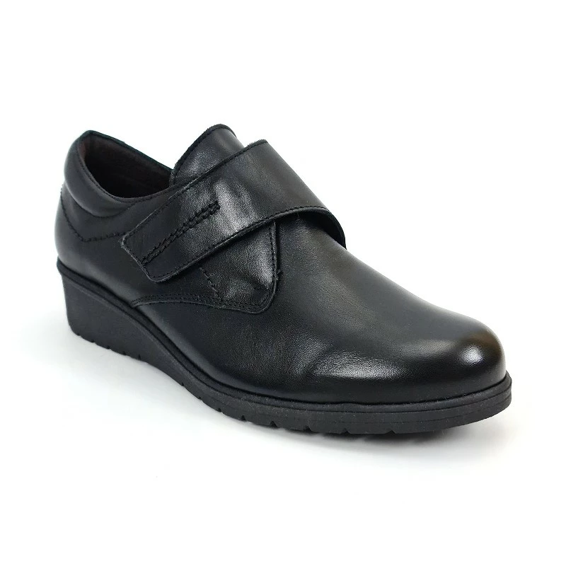 Zapatos Cómodos Mujer Piel Cuña Velcro Plantilla Extraíble 70243 Negro, De Tupié 5 Zapatos Cómodos Mujer Piel Cuña Velcro Plantilla Extraíble 70243 Negro, De Tupié - Imagen 3