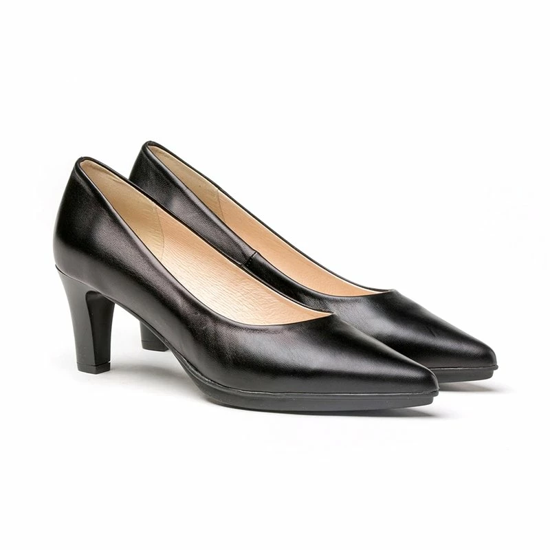 Zapatos De Salón Confort Mujer Piel Napa Tacón Medio 1498 Negro, De Eva Mañas 4 Zapatos De Salón Confort Mujer Piel Napa Tacón Medio 1498 Negro, De Eva Mañas - Imagen 2