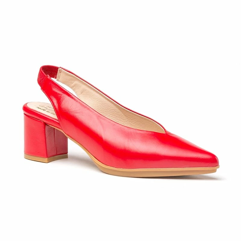 Zapatos De Salón Confort Mujer Piel Napa Tacón Medio Descubierto 1496 Rojo, De Eva Mañas 5 Zapatos De Salón Confort Mujer Piel Napa Tacón Medio Descubierto 1496 Rojo, De Eva Mañas - Imagen 3
