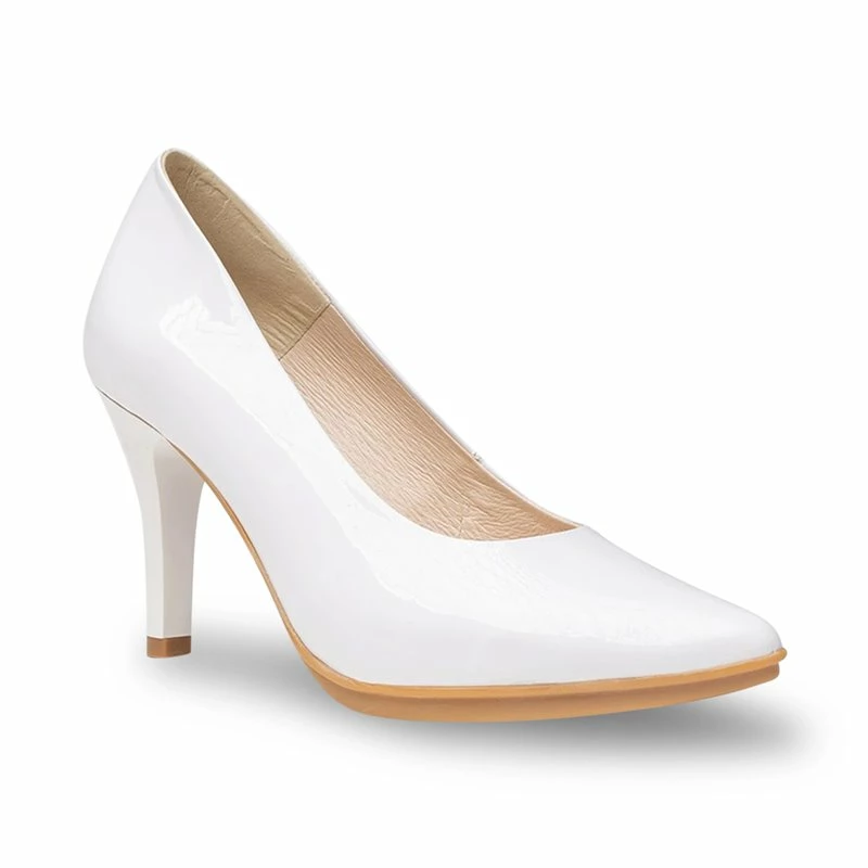 Zapatos De Salón Mujer Piel Charol Tacón Alto 1499 Blanco, De Eva Mañas 4 Zapatos De Salón Mujer Piel Charol Tacón Alto 1499 Blanco, De Eva Mañas - Imagen 2