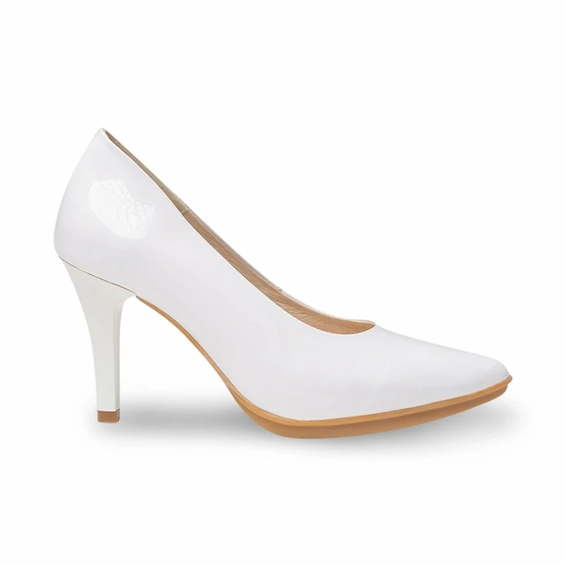 Zapatos De Salón Mujer Piel Charol Tacón Alto 1499 Blanco, De Eva Mañas 3 Zapatos De Salón Mujer Piel Charol Tacón Alto 1499 Blanco, De Eva Mañas