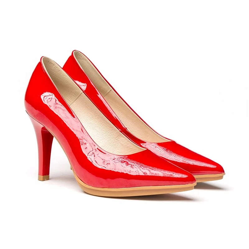 Zapatos De Salón Mujer Piel Charol Tacón Alto 1499 Rojo, De Eva Mañas 4 Zapatos De Salón Mujer Piel Charol Tacón Alto 1499 Rojo, De Eva Mañas - Imagen 2