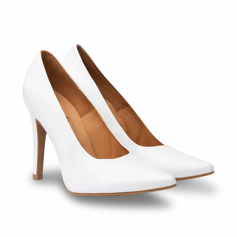 Zapatos De Salón Mujer Piel Napa Tacón Alto 1494 Blanco, De Eva Mañas 4 Zapatos De Salón Mujer Piel Napa Tacón Alto 1494 Blanco, De Eva Mañas - Imagen 2