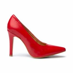 Zapatos De Salón Mujer Piel Napa Tacón Alto 1494 Rojo, De Eva Mañas