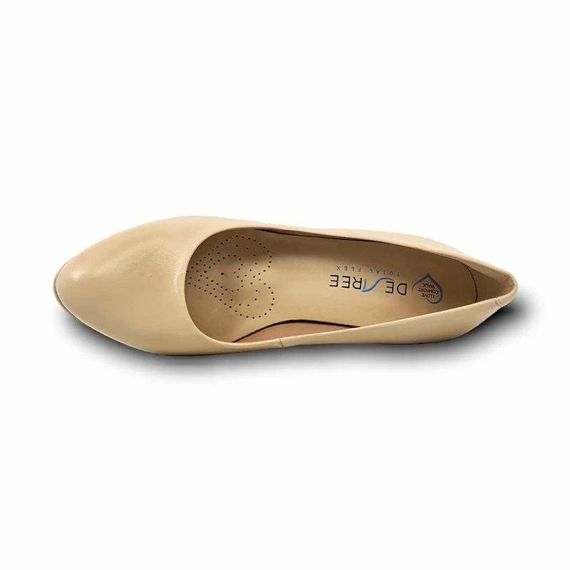 Zapatos De Salón Mujer Piel Tacón Medio Muy Cómodos 2220 Beige, De Desireé 8 Zapatos De Salón Mujer Piel Tacón Medio Muy Cómodos 2220 Beige, De Desireé - Imagen 6