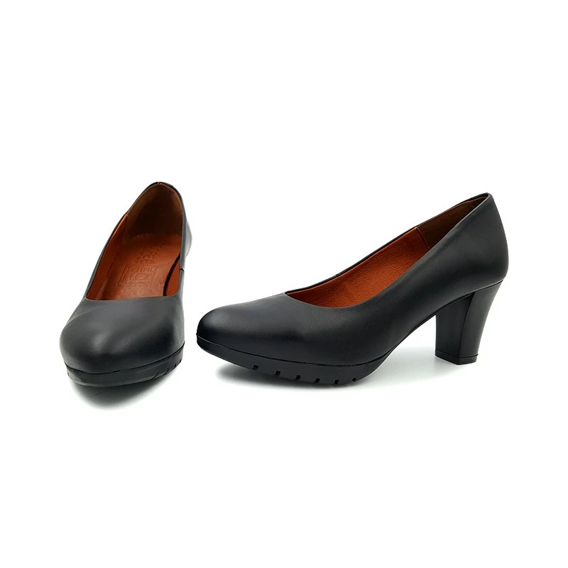 Zapatos De Salón Mujer Piel Tacón Medio Muy Cómodos 2220W Negro, De Desireé 7 Zapatos De Salón Mujer Piel Tacón Medio Muy Cómodos 2220W Negro, De Desireé - Imagen 5