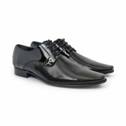 Zapatos Derby Hombre Piel Charol Suela De Cuero 9396 Negro, De Latino -BOUTTYE Ventas zapatos derby hombre piel charol suela de cuero 9396 negro de latino 4