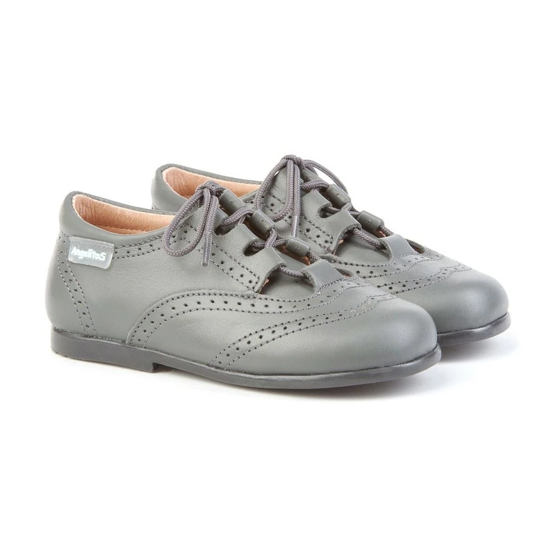 Zapatos Inglesitos Colegiales Infantil Niño Niña Piel Cordones 505 Gris, De Angelitos 3 Zapatos Inglesitos Colegiales Infantil Niño Niña Piel Cordones 505 Gris, De Angelitos