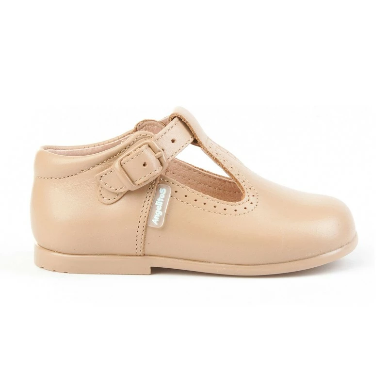 Zapatos Pepitos Colegiales Infantil Niño Niña Piel Hebilla 503 Camel, De Angelitos 4 Zapatos Pepitos Colegiales Infantil Niño Niña Piel Hebilla 503 Camel, De Angelitos - Imagen 2