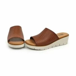 Zuecos Cuña Baja Mujer Piel Grabada Punta Abierta Plantilla Acolchada 22802 Cuero, De Blusandal -BOUTTYE Ventas zuecos cuna baja mujer piel grabada punta abierta plantilla acolchada 22802 cuero de blusandal 7