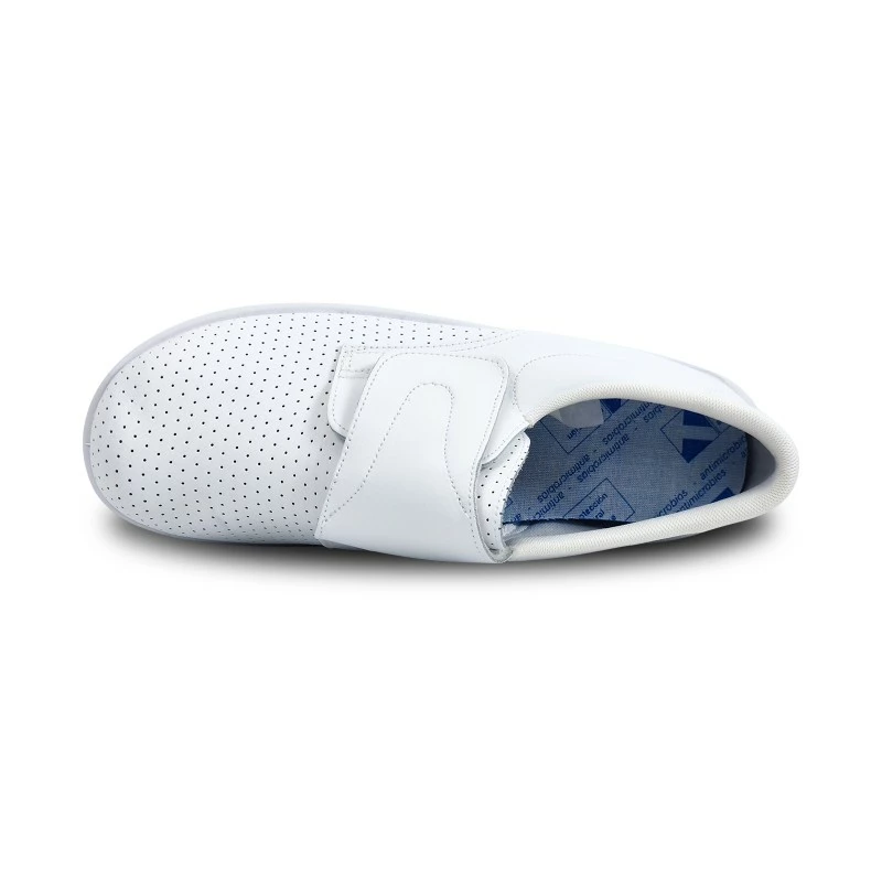 Zuecos Sanitarios Hombre Piel Perforada Cierre Velcro Anatómicos 293 Blanco, De Percla 7 Zuecos Sanitarios Hombre Piel Perforada Cierre Velcro Anatómicos 293 Blanco, De Percla - Imagen 5