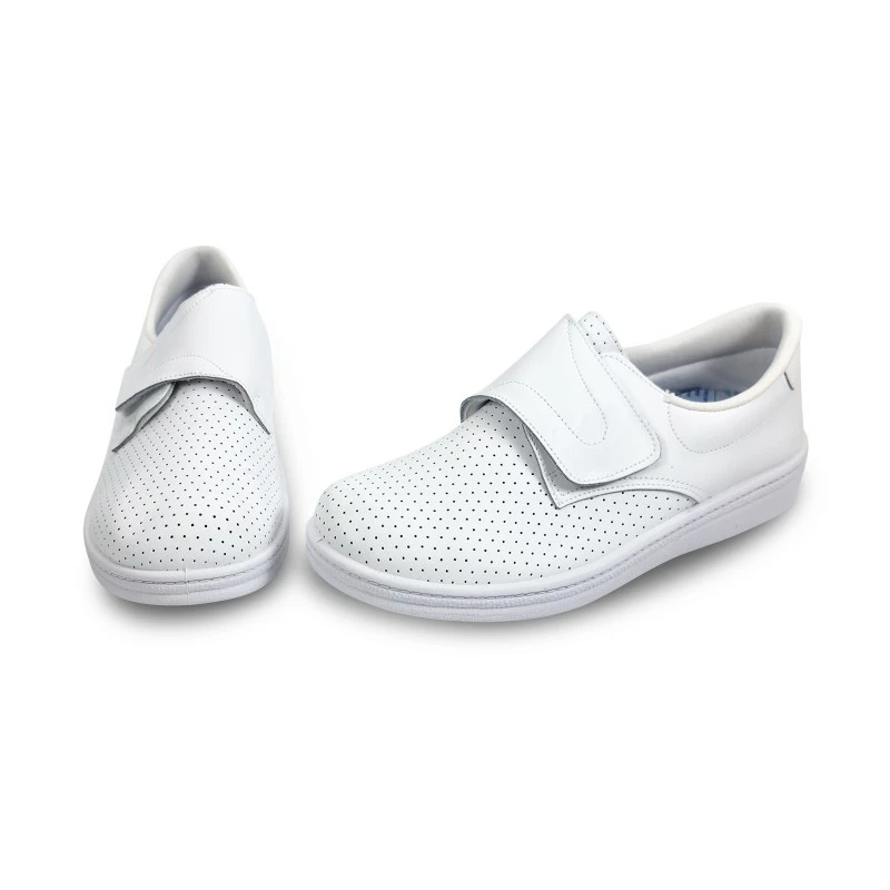Zuecos Sanitarios Hombre Piel Perforada Cierre Velcro Anatómicos 293 Blanco, De Percla 8 Zuecos Sanitarios Hombre Piel Perforada Cierre Velcro Anatómicos 293 Blanco, De Percla - Imagen 6