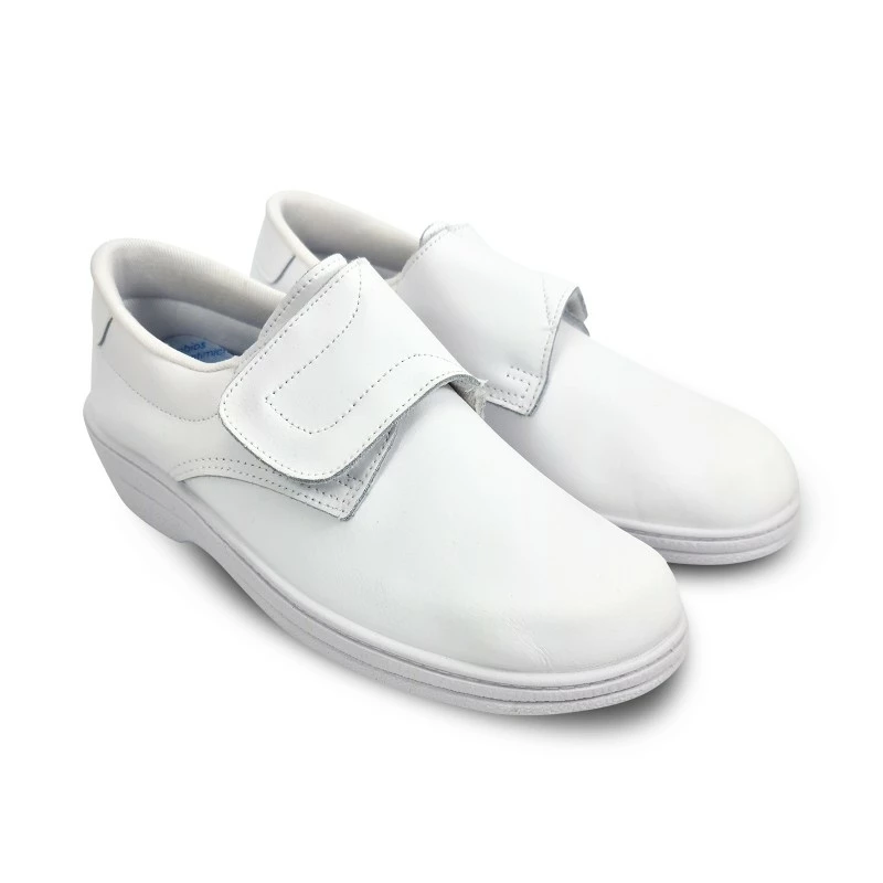 Zuecos Sanitarios Mujer Piel Cierre Velcro Anatómicos 790 Blanco, De Percla 6 Zuecos Sanitarios Mujer Piel Cierre Velcro Anatómicos 790 Blanco, De Percla - Imagen 4