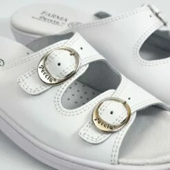 Zuecos Sanitarios Mujer Piel Destalonados Punta Abierta Dos Hebillas 797 Blanco, De Percla -BOUTTYE Ventas zuecos sanitarios mujer piel destalonados punta abierta dos hebillas 797 blanco de percla 1