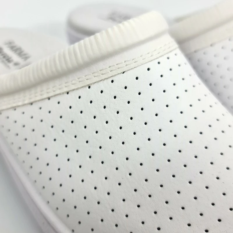 Zuecos Sanitarios Mujer Piel Perforada Destalonados 798 Blanco, De Percla 4 Zuecos Sanitarios Mujer Piel Perforada Destalonados 798 Blanco, De Percla - Imagen 2