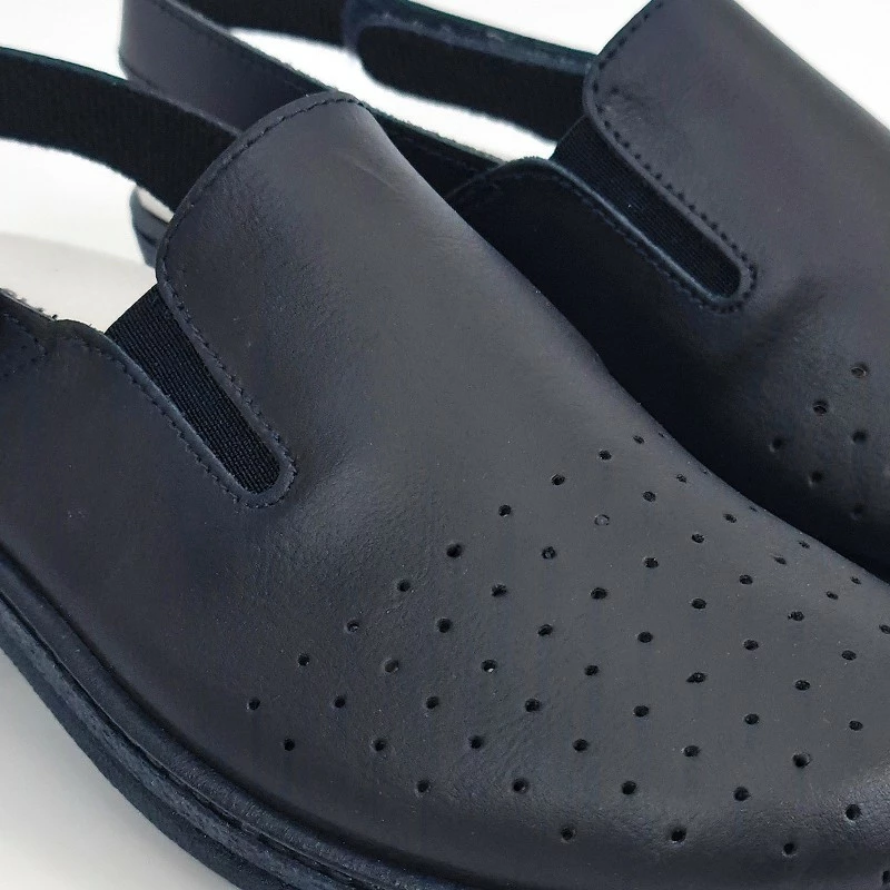 Zuecos Sanitarios Mujer Piel Perforada Destalonados Velcro 794 Marino, De Percla 4 Zuecos Sanitarios Mujer Piel Perforada Destalonados Velcro 794 Marino, De Percla - Imagen 2