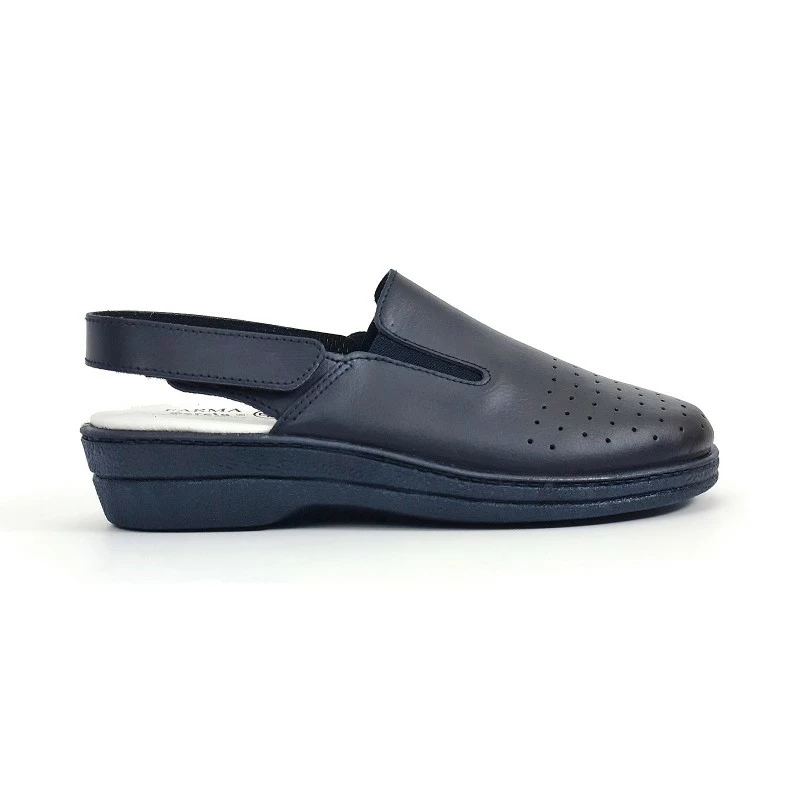 Zuecos Sanitarios Mujer Piel Perforada Destalonados Velcro 794 Marino, De Percla 3 Zuecos Sanitarios Mujer Piel Perforada Destalonados Velcro 794 Marino, De Percla