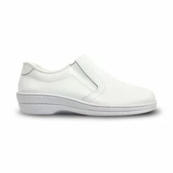 Zuecos Sanitarios Mujer Piel Sin Cordones Anatómicos 18791 Blanco, De Percla