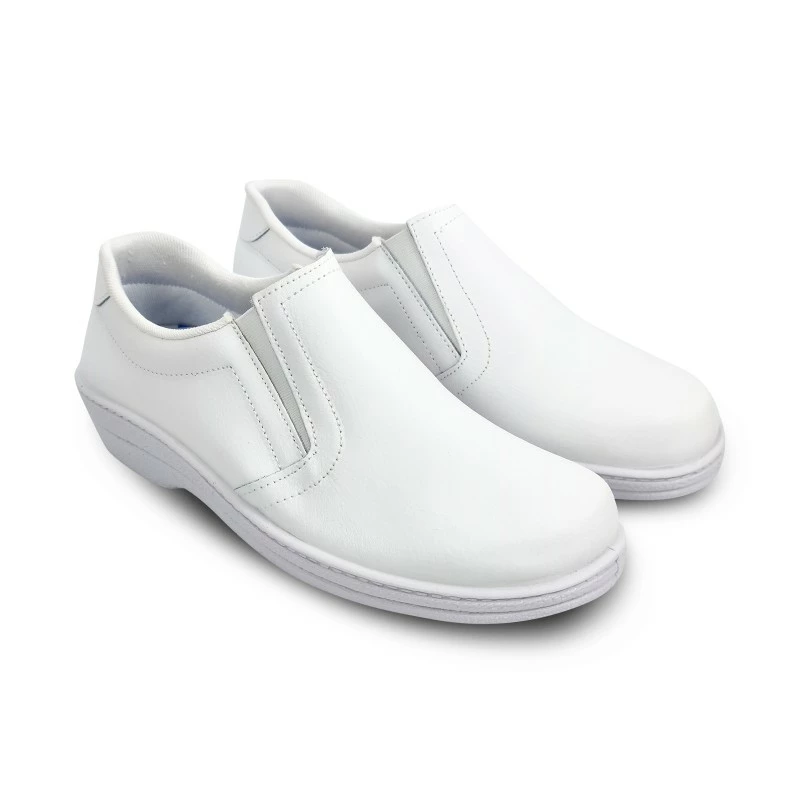 Zuecos Sanitarios Mujer Piel Sin Cordones Anatómicos 18791 Blanco, De Percla 5 Zuecos Sanitarios Mujer Piel Sin Cordones Anatómicos 18791 Blanco, De Percla - Imagen 4