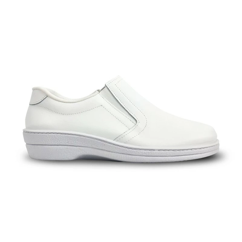 Zuecos Sanitarios Mujer Piel Sin Cordones Anatómicos 18791 Blanco, De Percla 2 Zuecos Sanitarios Mujer Piel Sin Cordones Anatómicos 18791 Blanco, De Percla